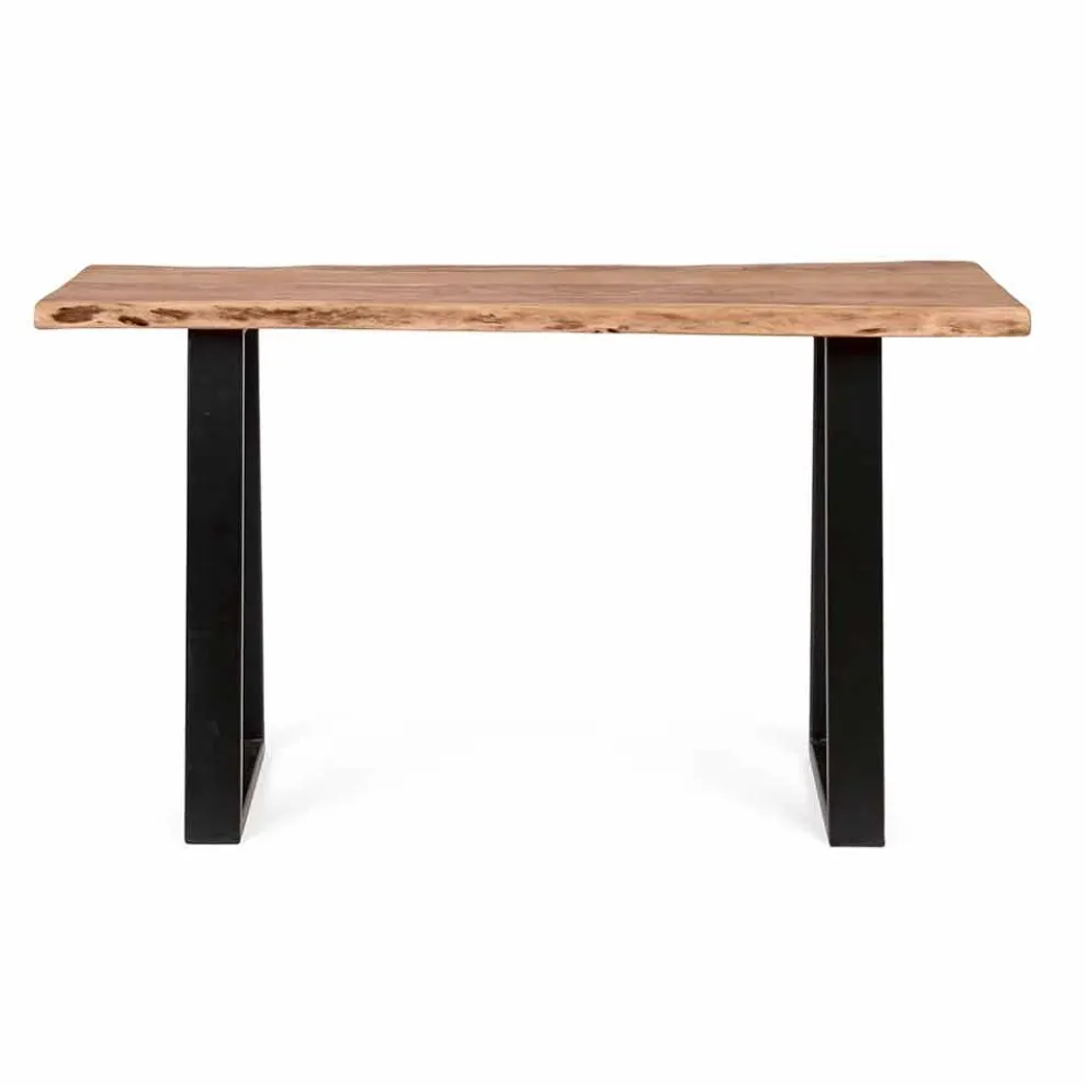 Moderne Konsole im Akazienholz- und Stahldesign Homemotion - Teresanna