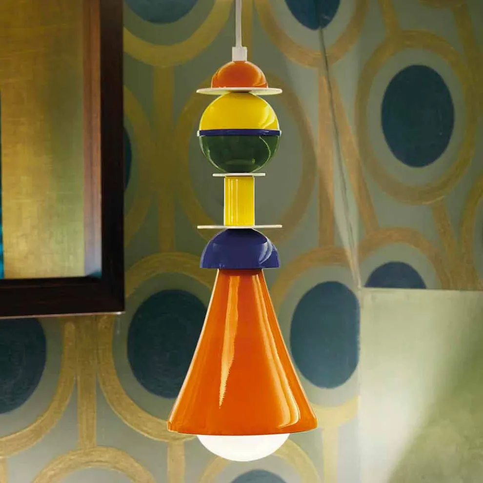 Moderne mehrfarbige Pendelleuchte Slide Otello Hanging, hergestellt in Italien