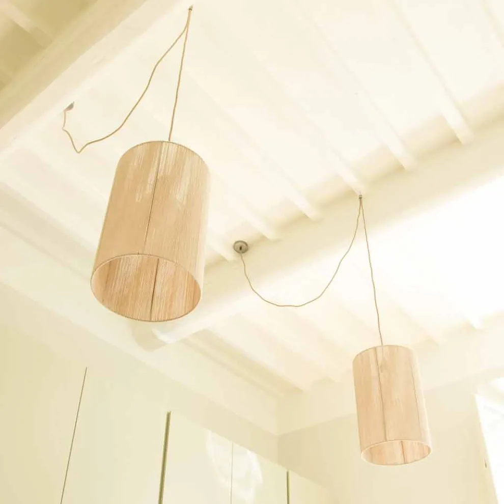 Moderne Pendelleuchte aus Wolle Made in Italy Evita