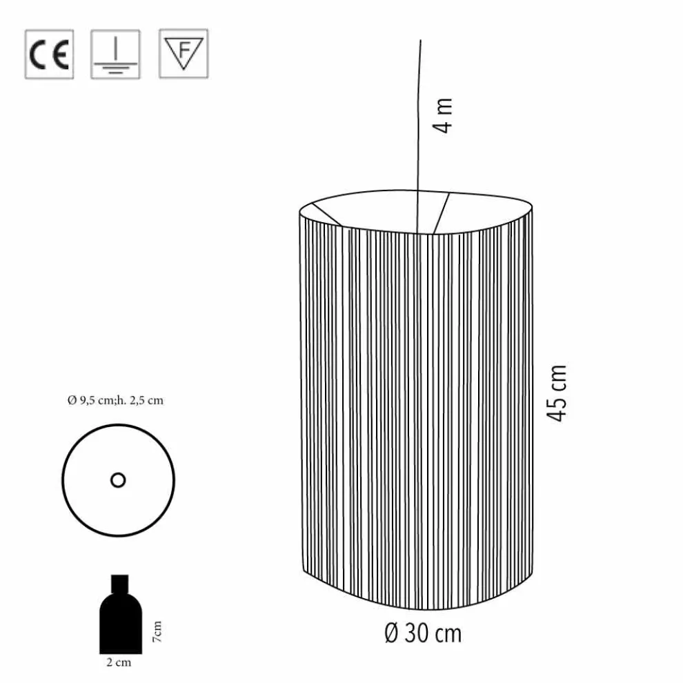 Moderne Pendelleuchte aus Wolle Made in Italy Evita
