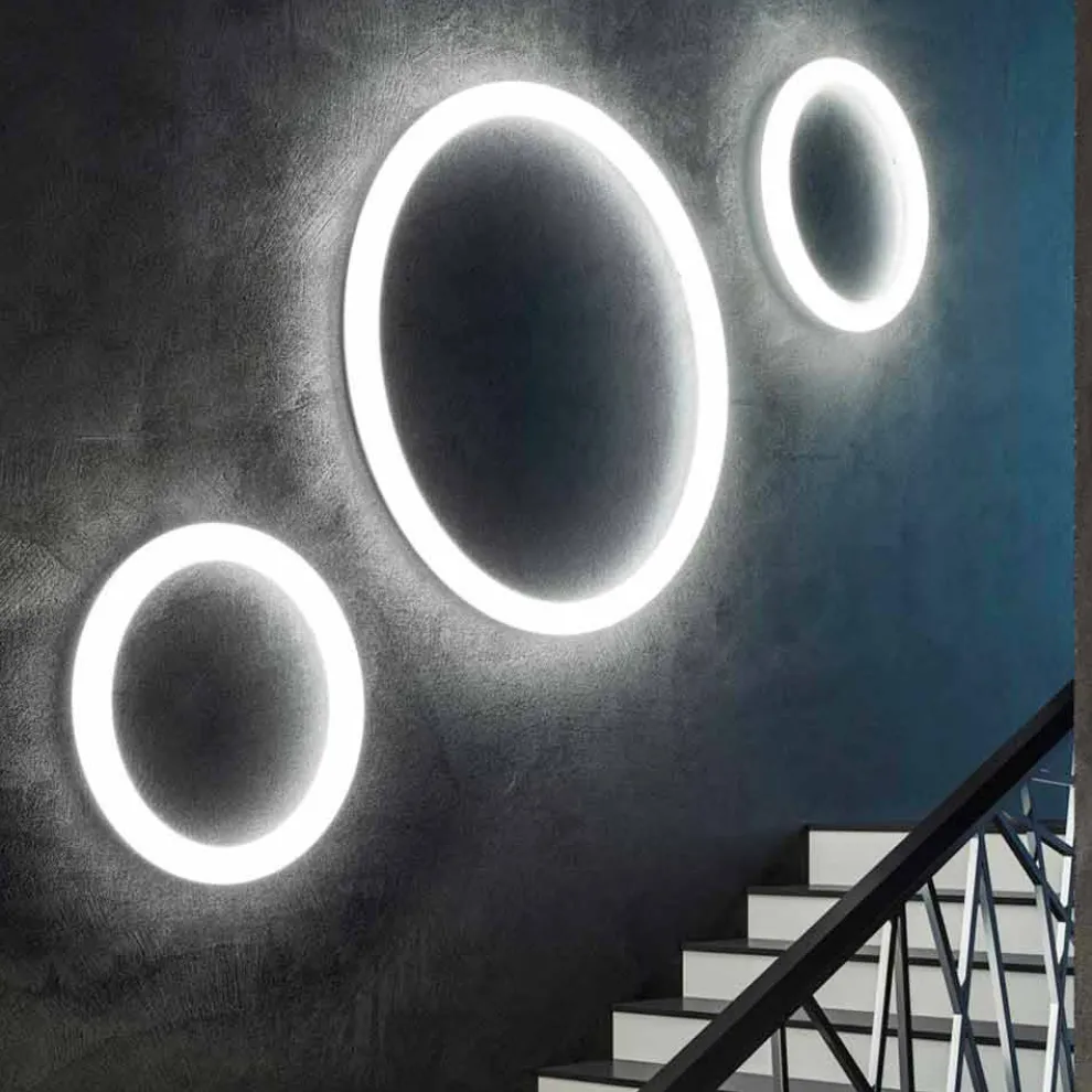 Moderne runde LED-Wandleuchte Made in Italy aus Polyethylen - Slide Giotto