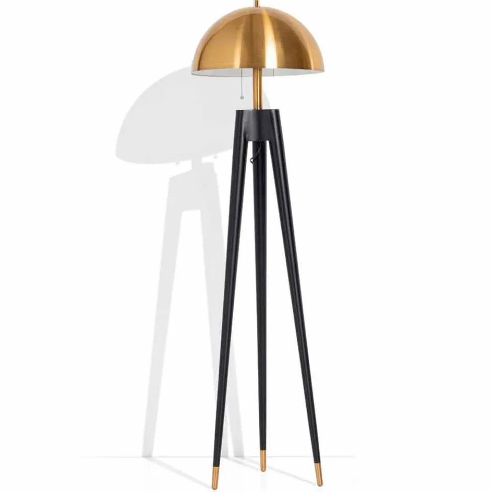 Moderne Stehlampe aus Metall und gebürstetem Messing Made in Italy - Peter