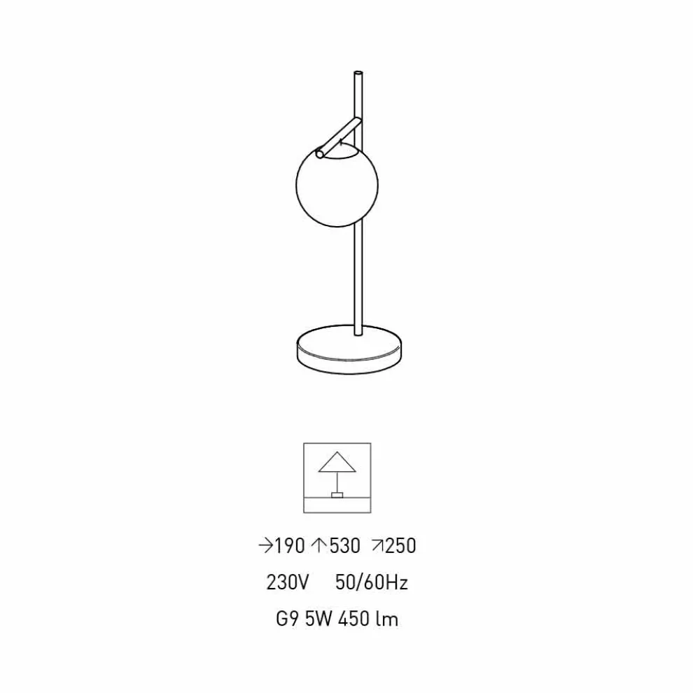 Moderne Tischlampe aus Messing und Glas Made in Italy - Carima