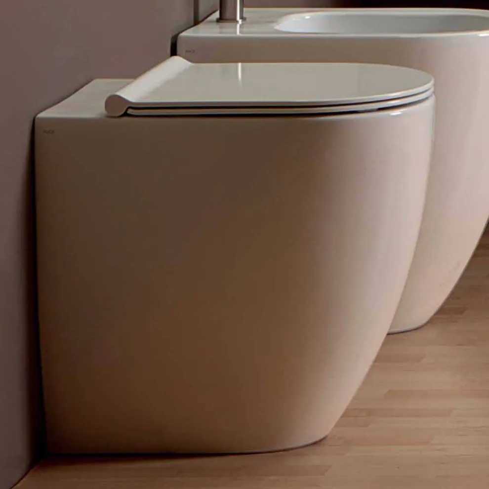 Moderne Toilettenschüssel aus weißer Keramik Shine Square H50 Rimless