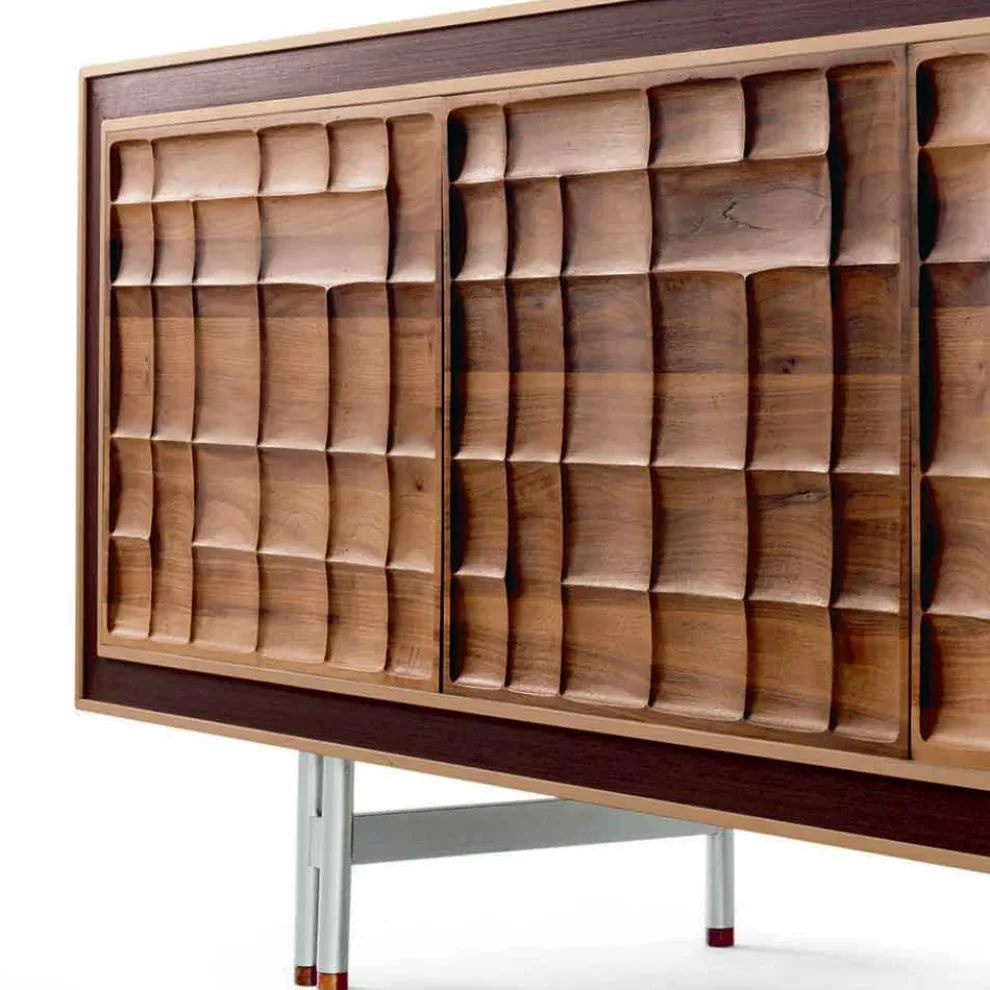 Moderne 3-türige Anrichte aus Massivholz Design Anna