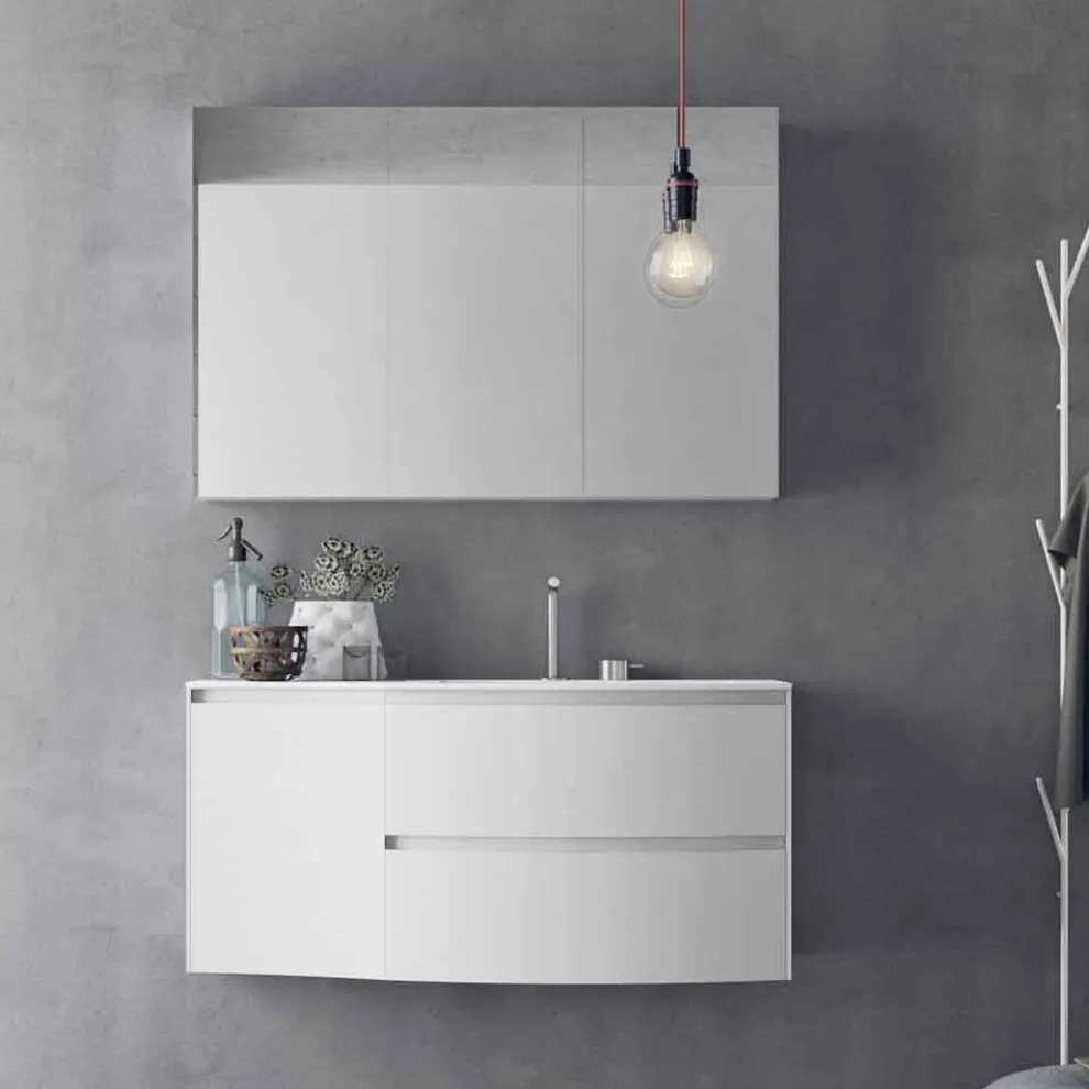 Moderne und hängende Badezimmerzusammensetzung Made in Italy Design - Callisi7