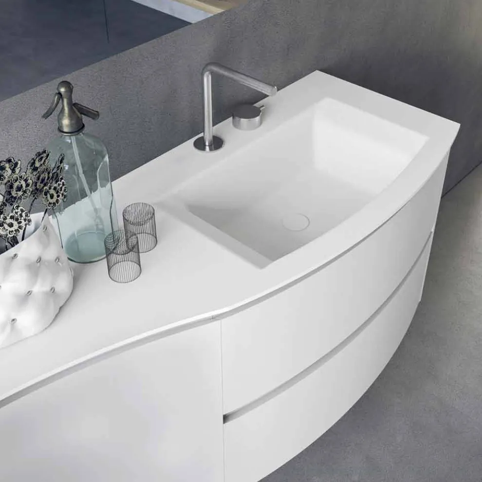 Moderne und hängende Badezimmerzusammensetzung Made in Italy Design - Callisi7