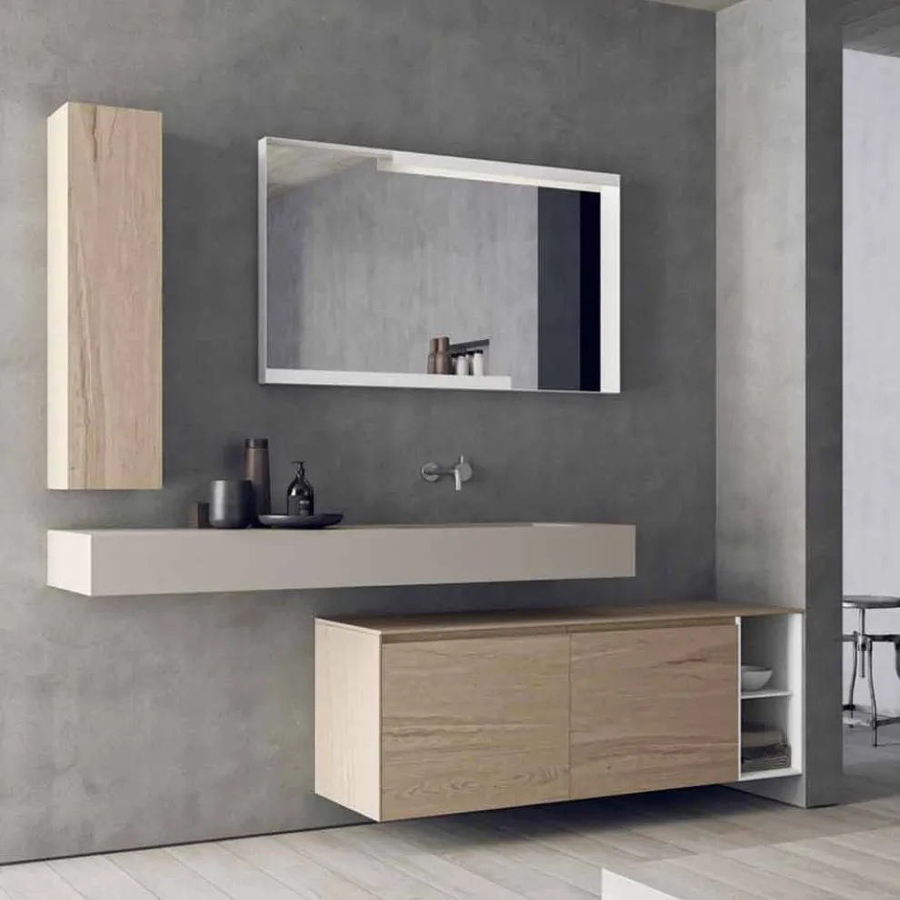Moderne und hängende Badezimmermöbel Zusammensetzung, Made in Italy Design - Callisi1