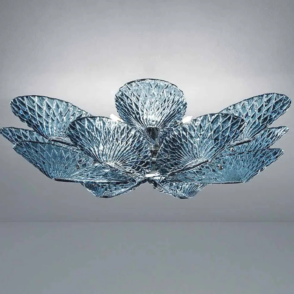 Moderne venezianische Deckenlampe aus Glas, handgefertigt in Italien - Minos