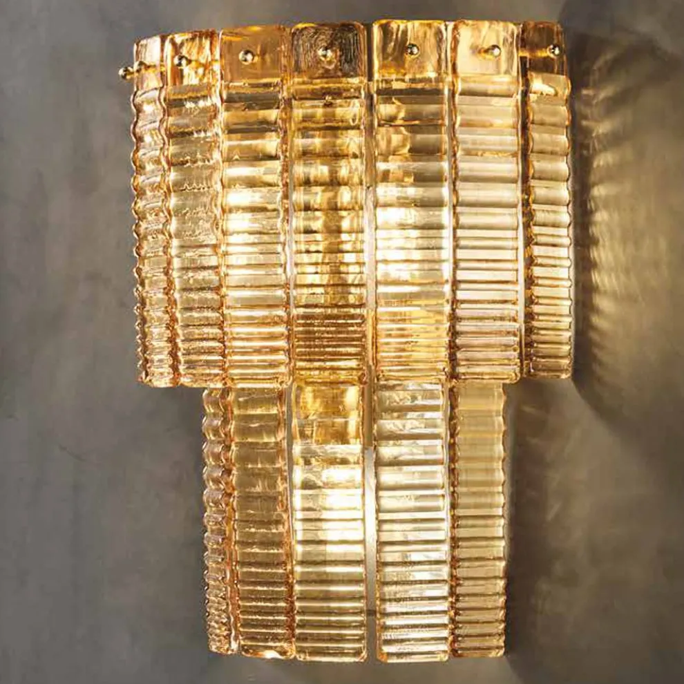 Moderne Wandleuchte aus handgefertigtem Luxusglas Made in Italy - Valadier