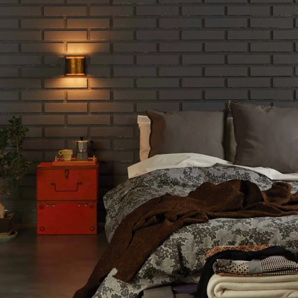 Moderne Wandleuchte aus Messing und Stahl 11x H11xSP 12 cm Bernadet