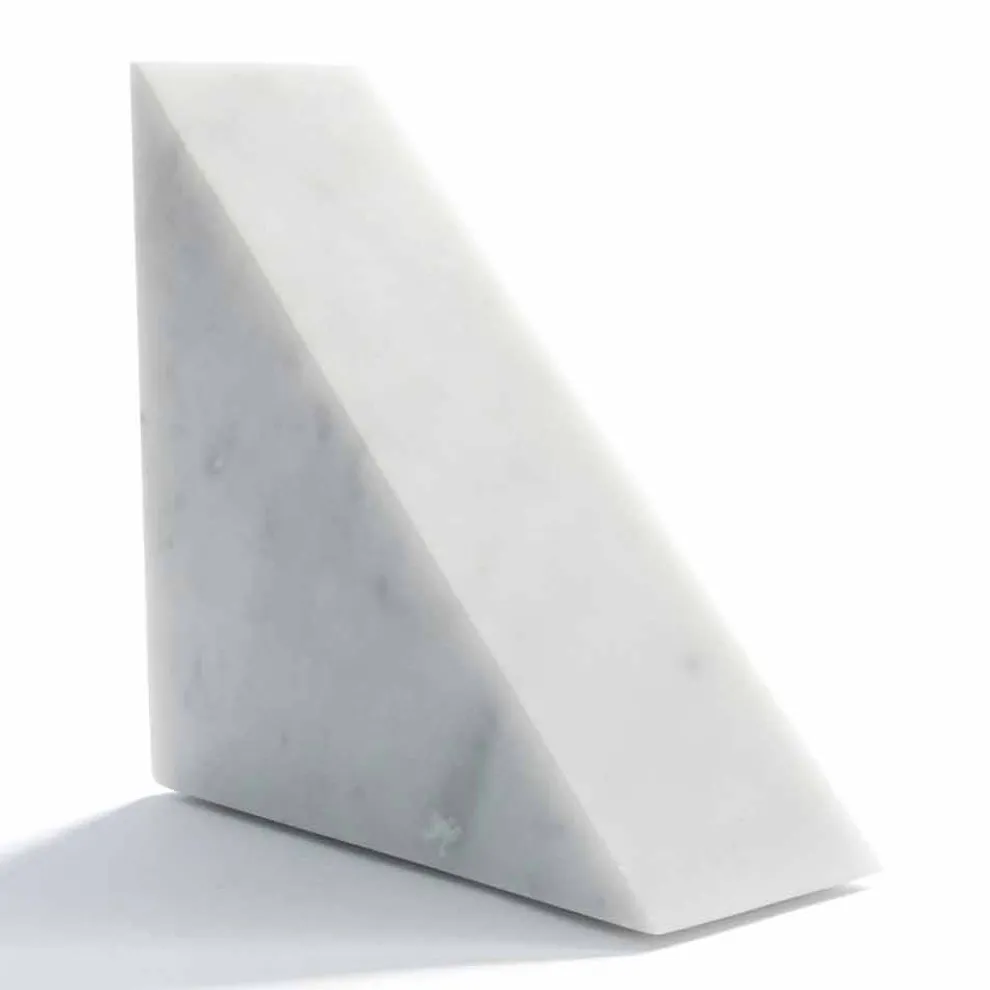 Moderne weiße Carrara Marmor Buchstütze Made in Italy - Tria