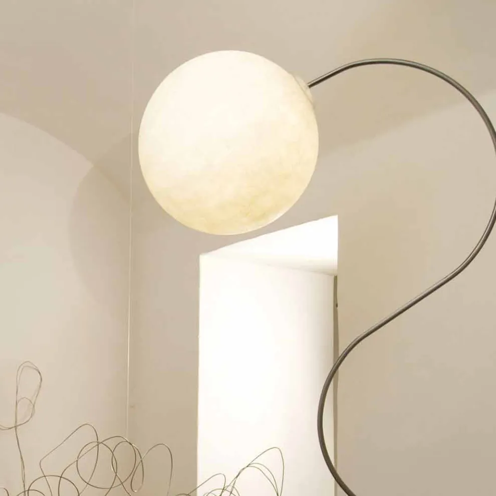 Moderne weiße Stehlampe Nebel In-es.artdesign Luna H210cm