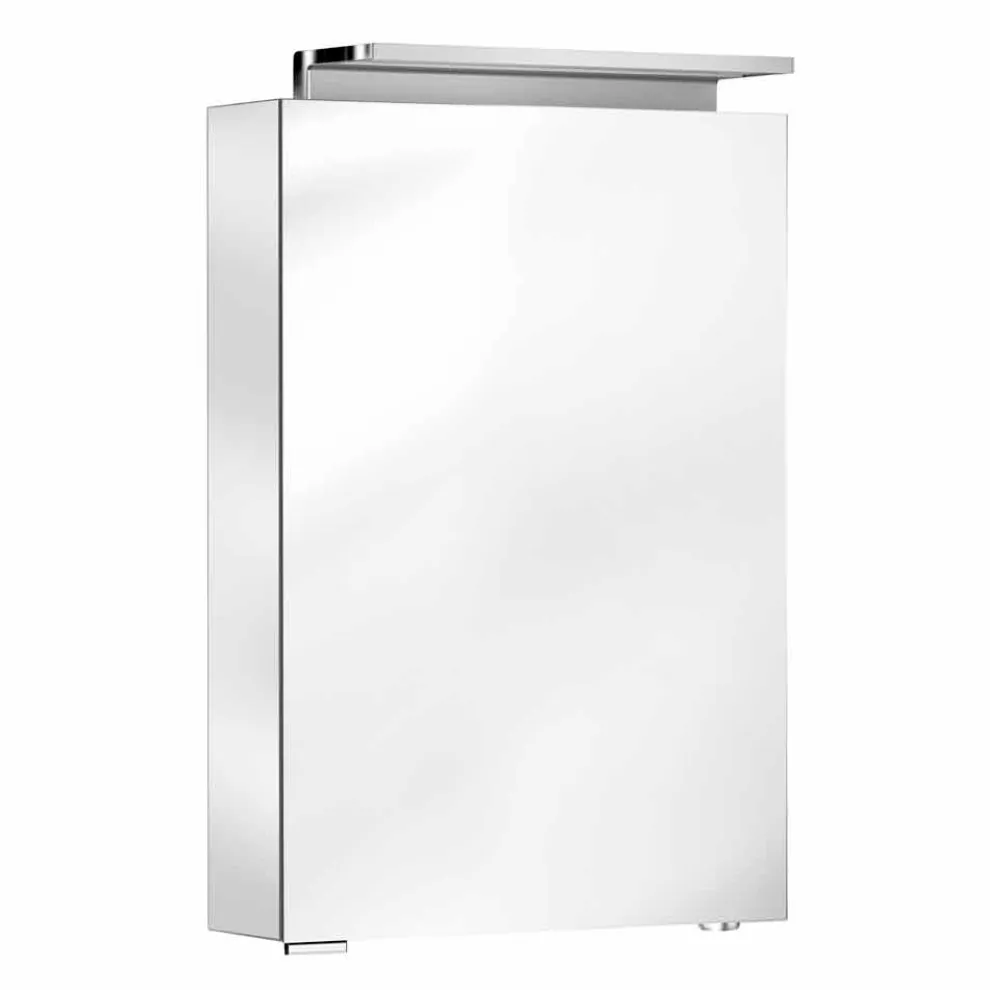 Moderner Aufbewahrungsspiegel mit Kristallregalen und LED-Licht - Bramo