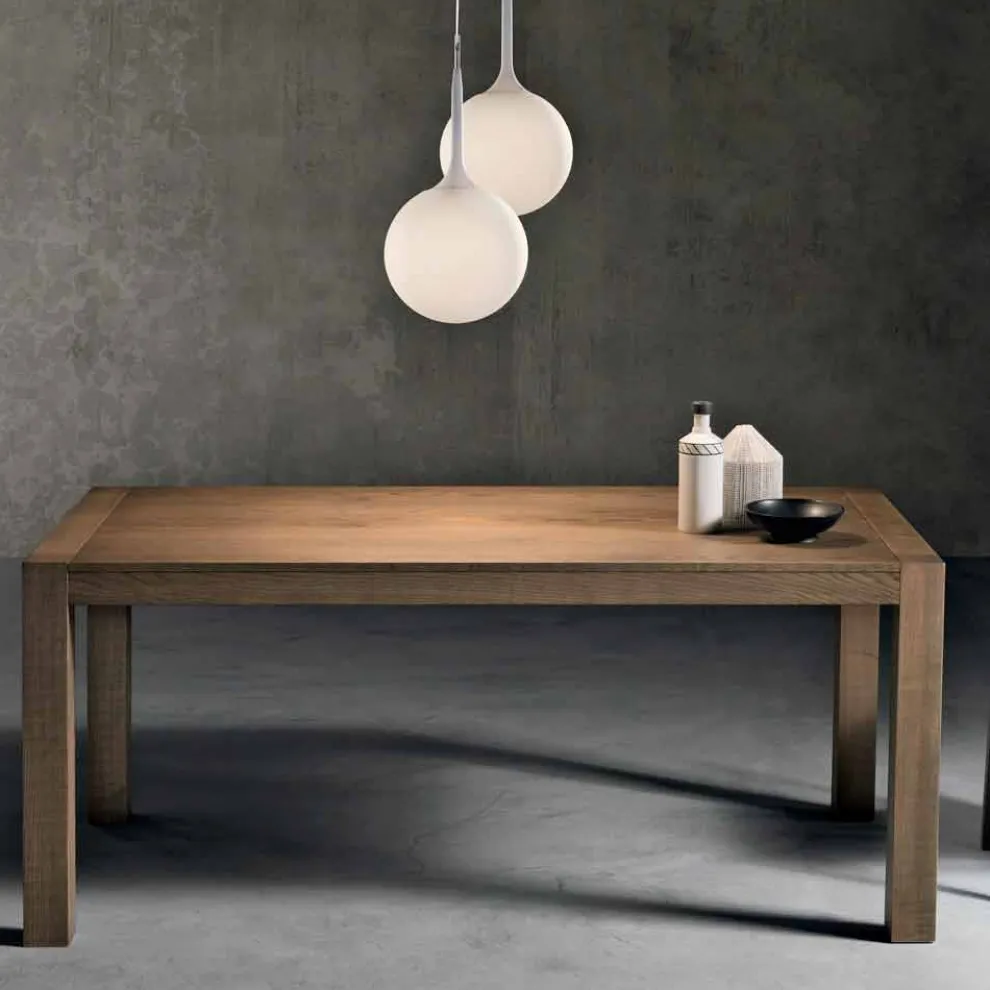 Moderner ausziehbarer Tisch aus Eschenholz made in Italy, Parre