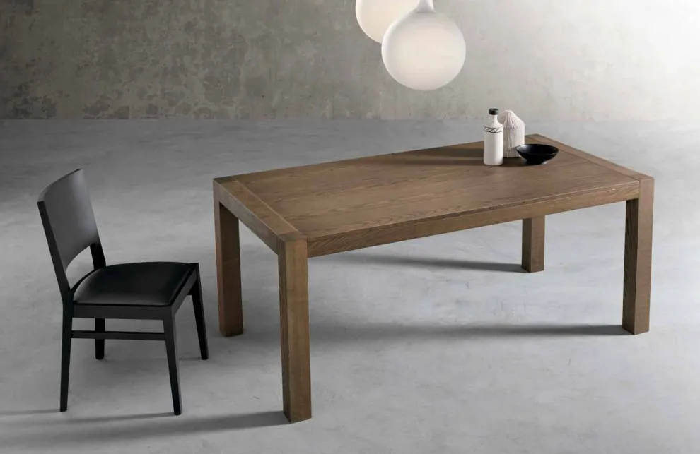 Moderner ausziehbarer Tisch aus Eschenholz made in Italy, Parre