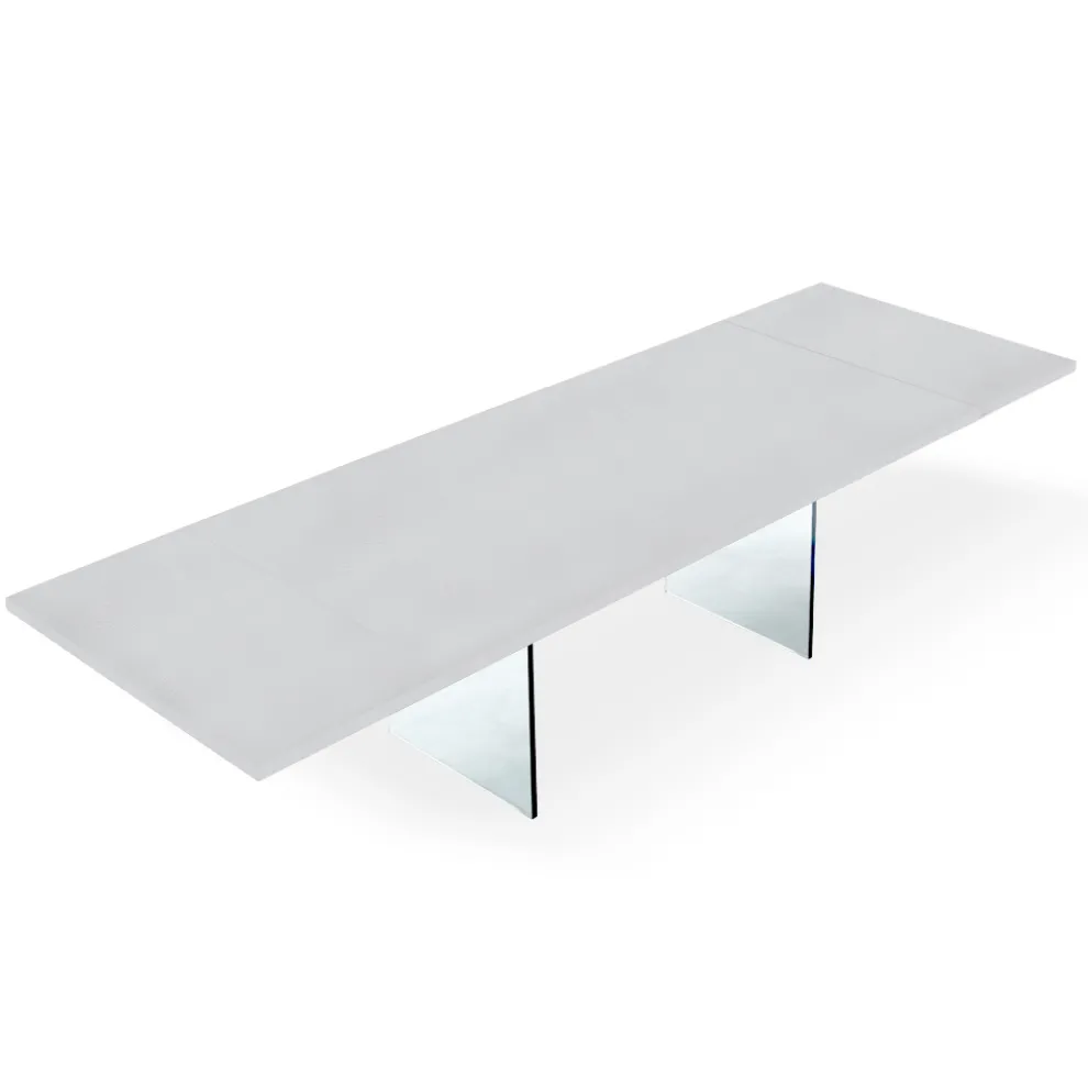 Moderner ausziehbarer Tisch auf 300 cm aus Laminat und Glas, hergestellt in Italien – Tear
