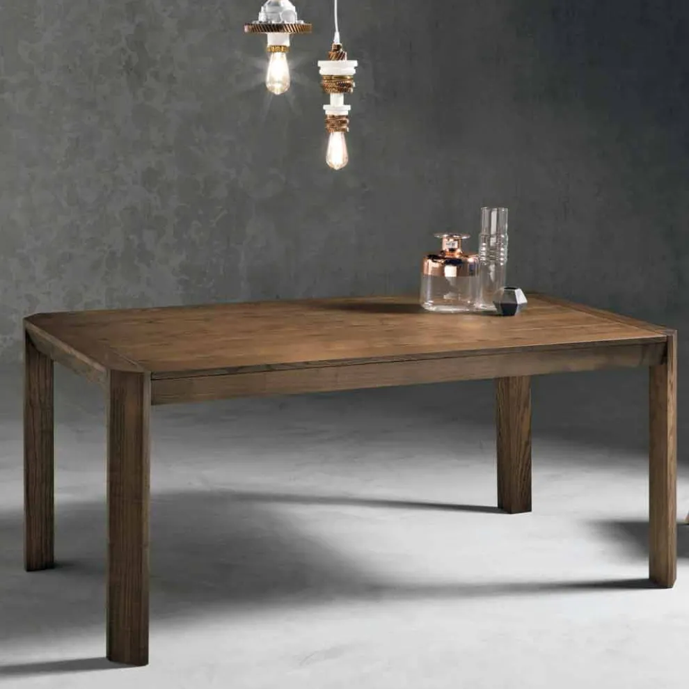 Moderner ausziehbarer Tisch mit trapezförmigen Beinen aus Eschenholz, Parre