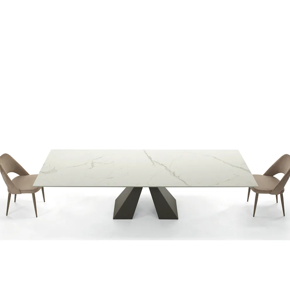 Moderner ausziehbarer Tisch bis 278 cm aus Made in Italy Keramik – Dalmatiner