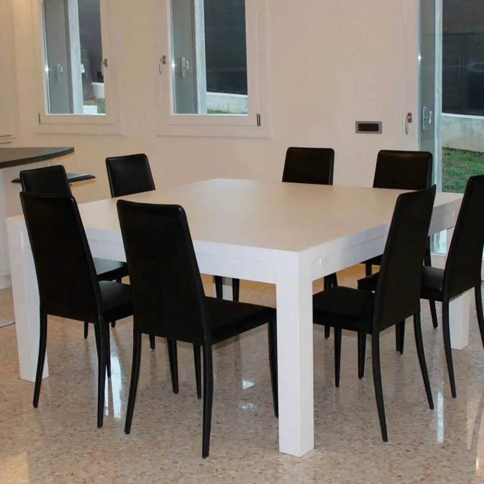 Moderner Ausziehtisch aus massivem Eichenholz, 160x160cm, Jacob