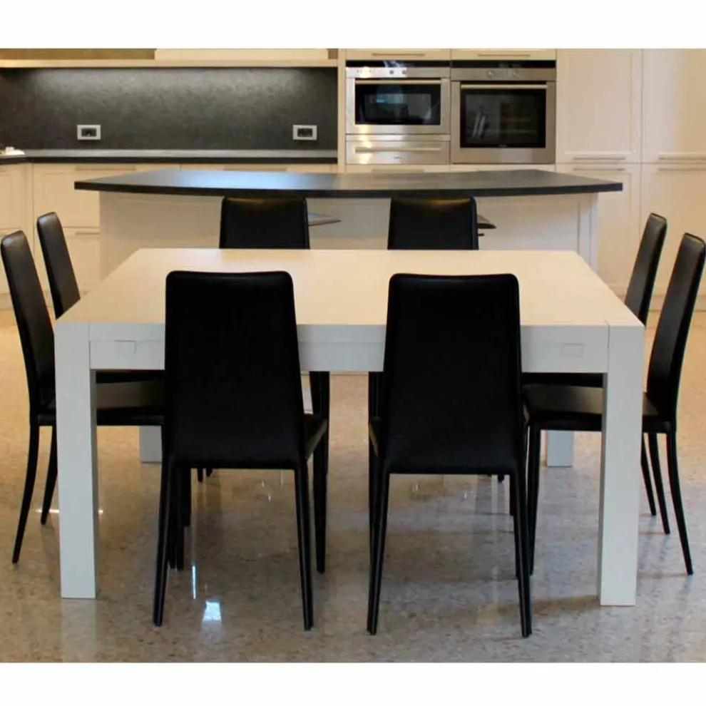 Moderner Ausziehtisch aus massivem Eichenholz, 160x160cm, Jacob