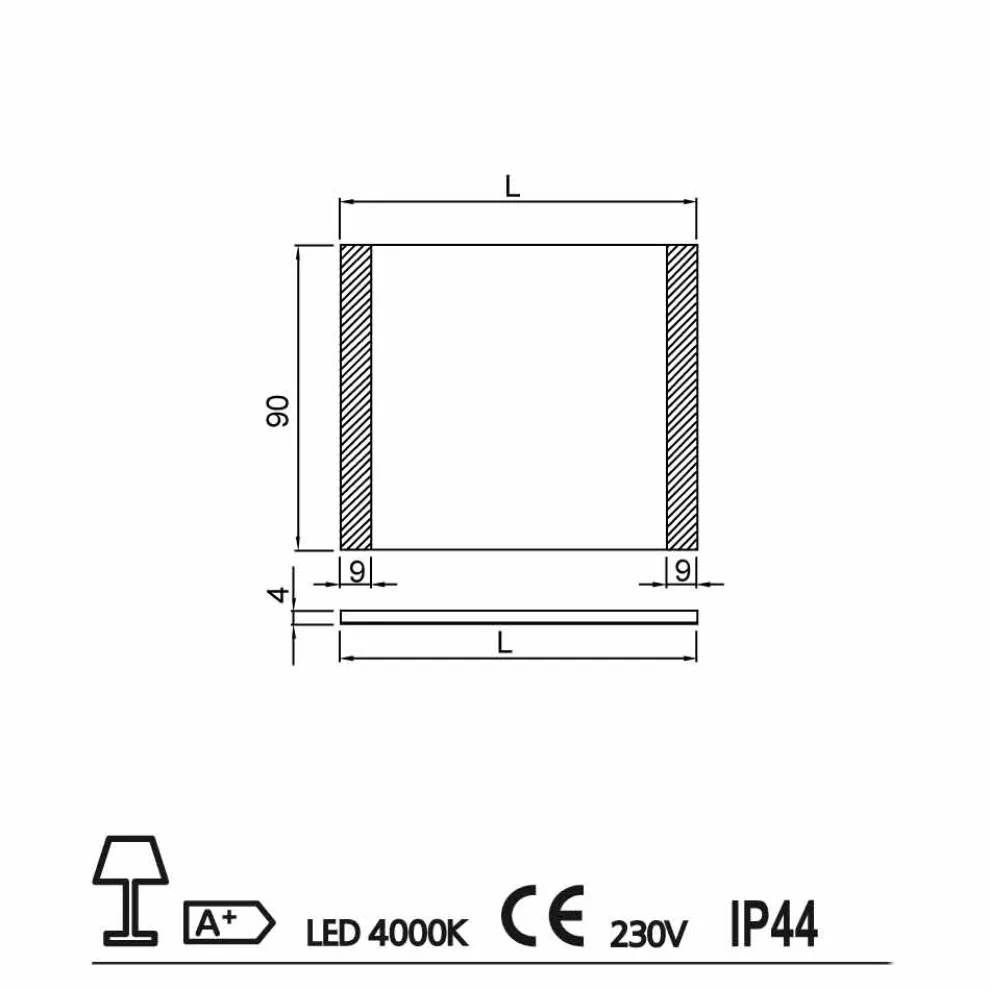 Moderner Badezimmerspiegel mit LED-Beleuchtung, L1200x H 900 mm, Agata