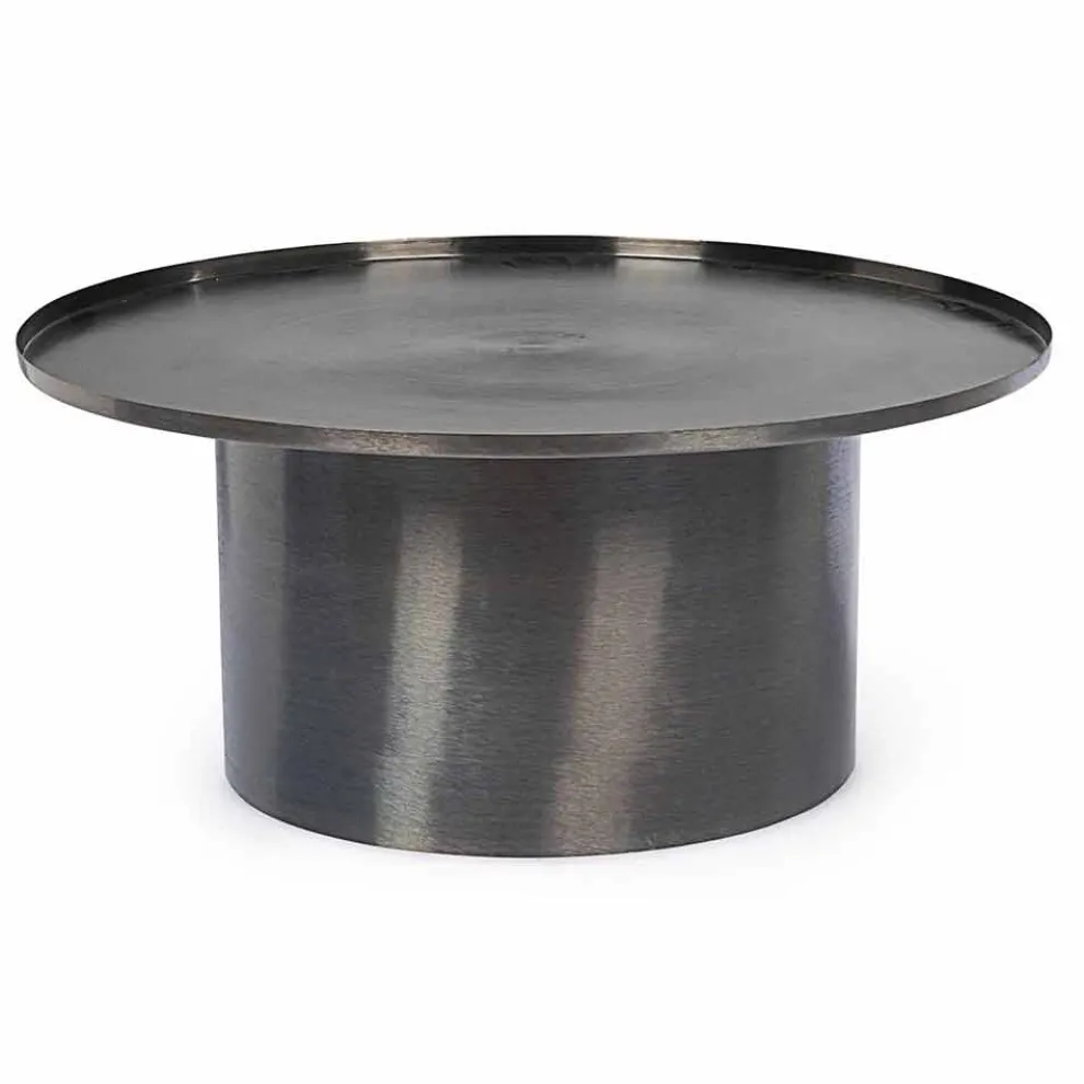 Moderner Couchtisch mit runder Stahlplatte Homemotion - Michelino