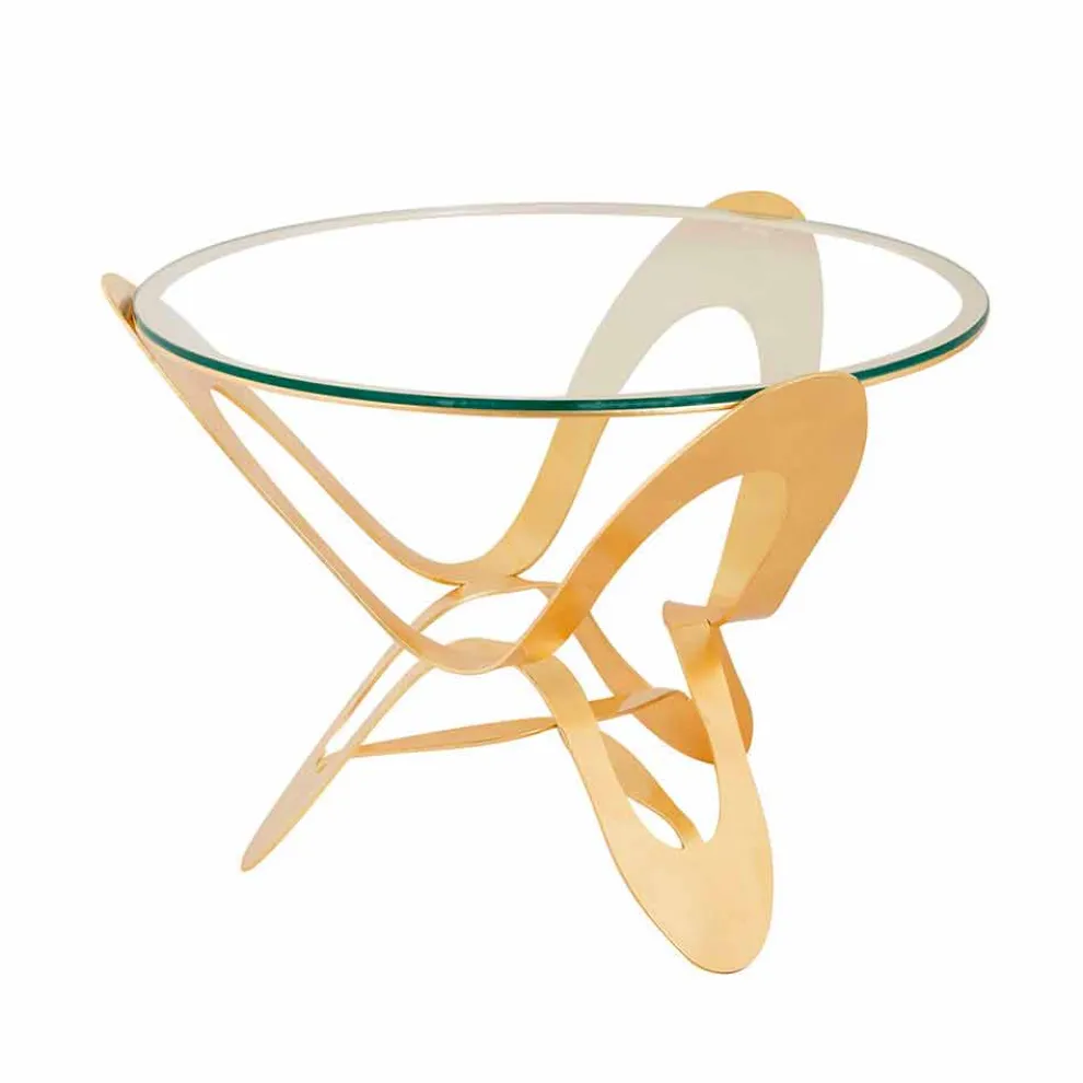 Moderner Couchtisch aus Glas und Eisen Made in Italy - Natale