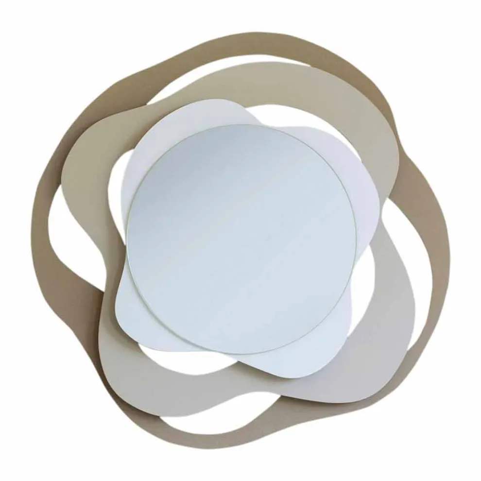 Moderner Design Wandspiegel aus dreifarbigem Eisen Made in Italy - Gertrude