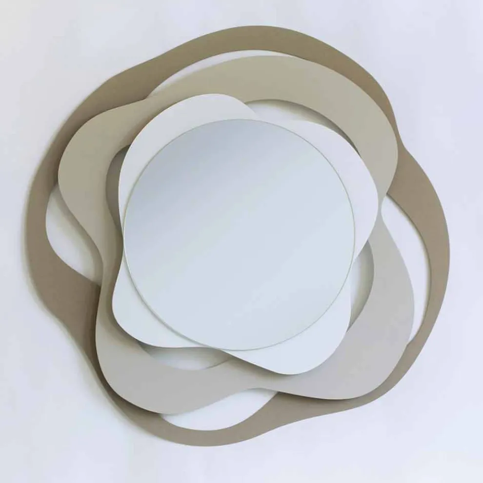 Moderner Design Wandspiegel aus dreifarbigem Eisen Made in Italy - Gertrude