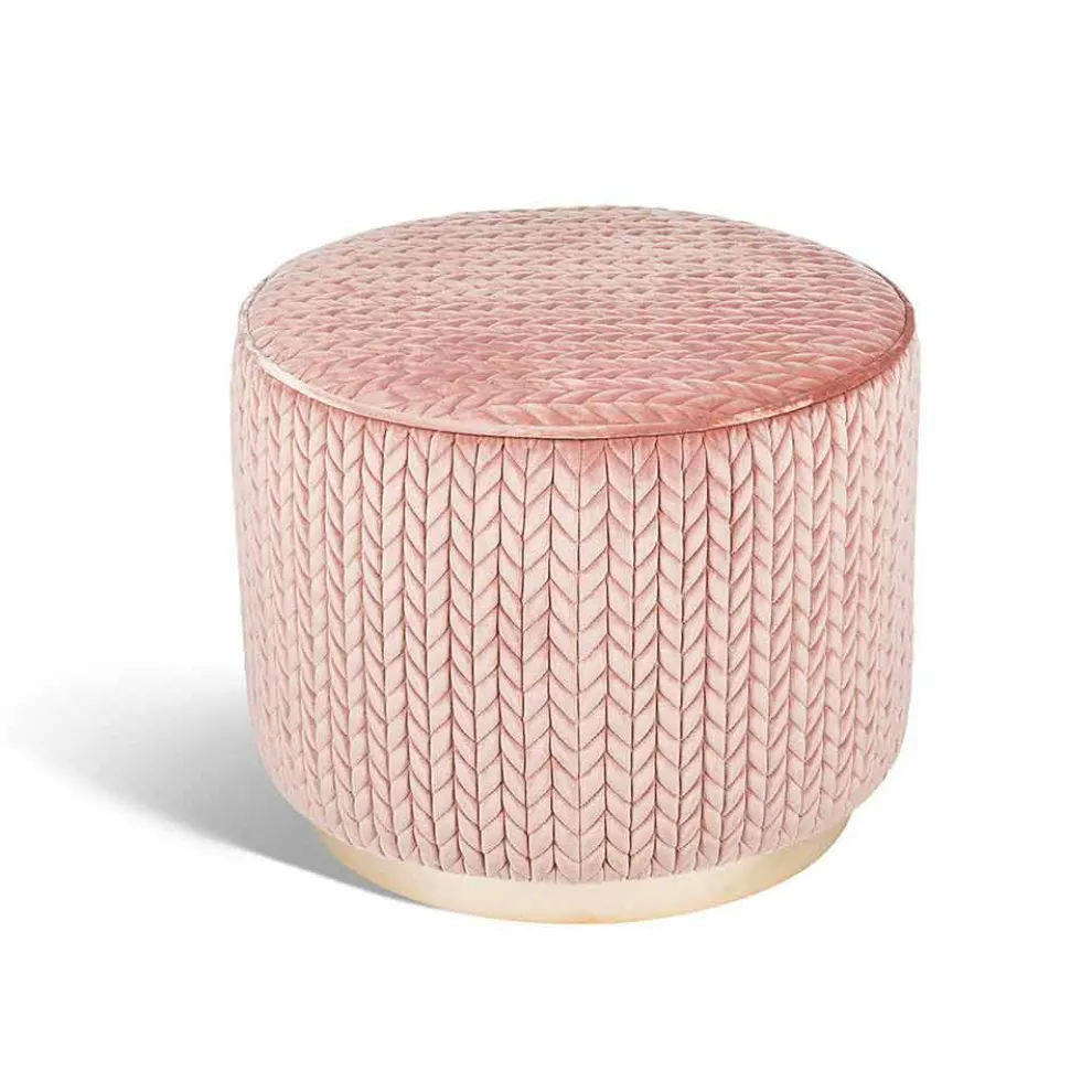 Moderner Designhocker Belle 1, mit Stoffbezug