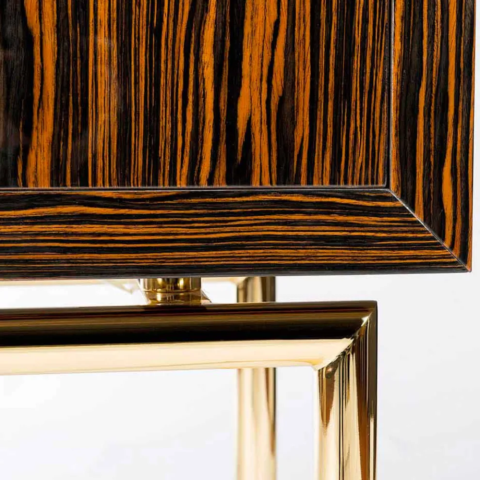 Moderner Designschrank Ada mit 4 Türen, aus Ebenholz, Hochglanz-Finish