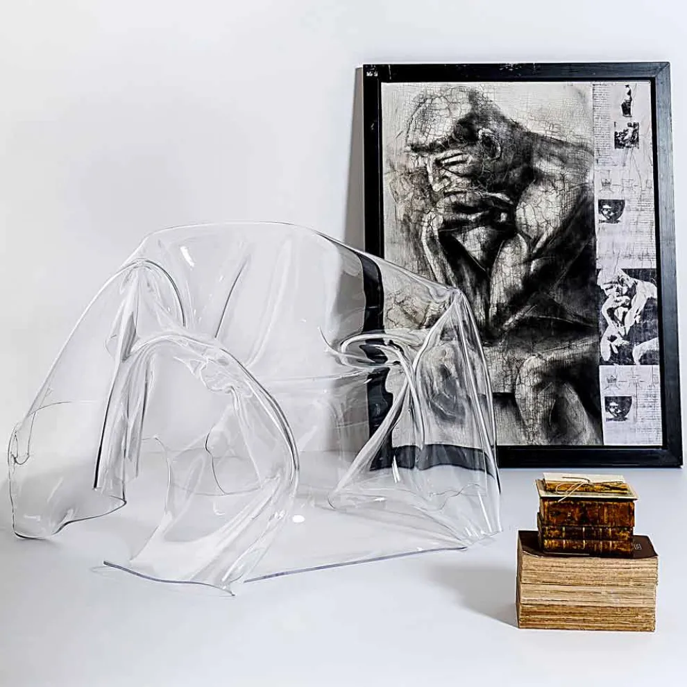 Moderner Design-Sessel aus transparentem Plexiglas Paris, hergestellt in Italien