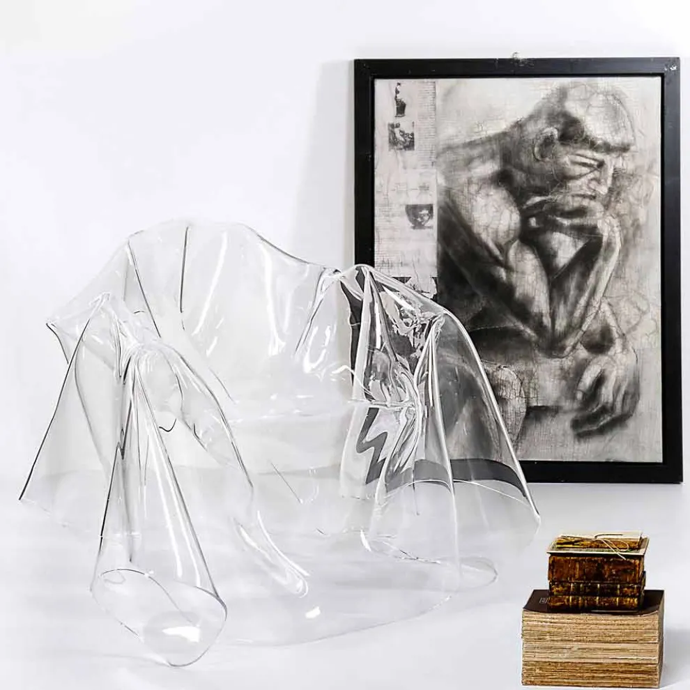 Moderner Design-Sessel aus transparentem Plexiglas Paris, hergestellt in Italien