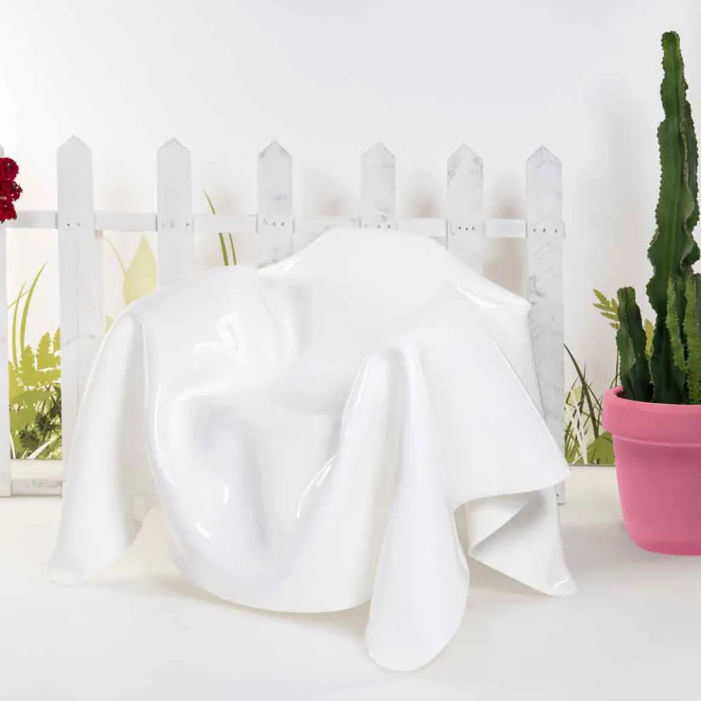 Moderner Design-Sessel aus weißem Plexiglas Paris, hergestellt in Italien