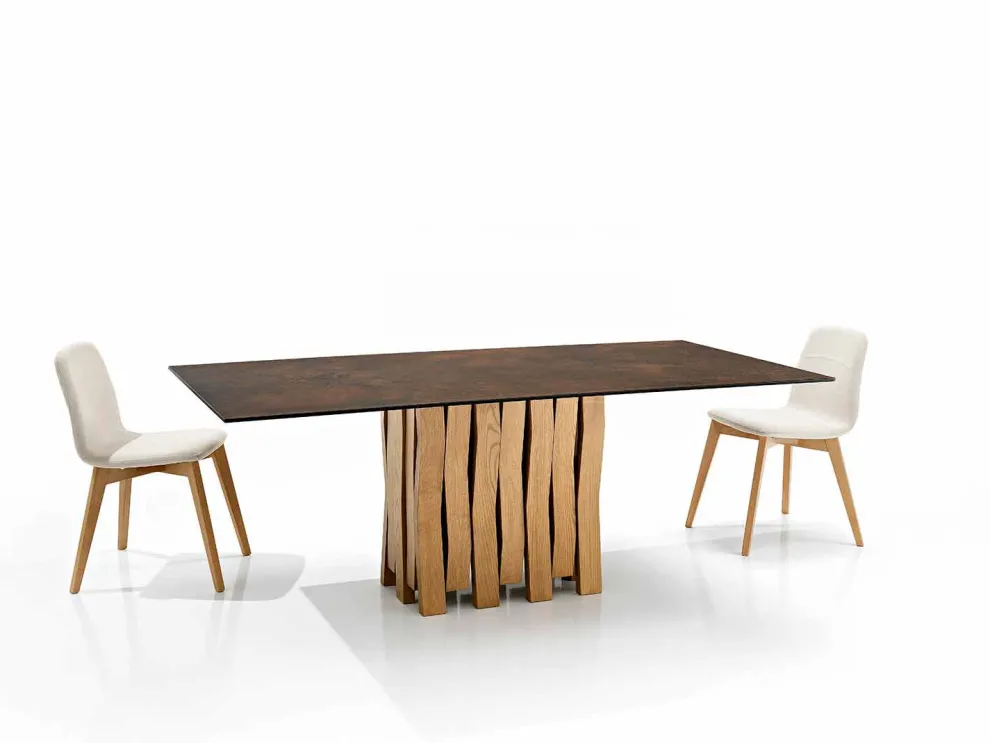 Moderner Designtisch aus Glaskeramik made in Italy, Egisto