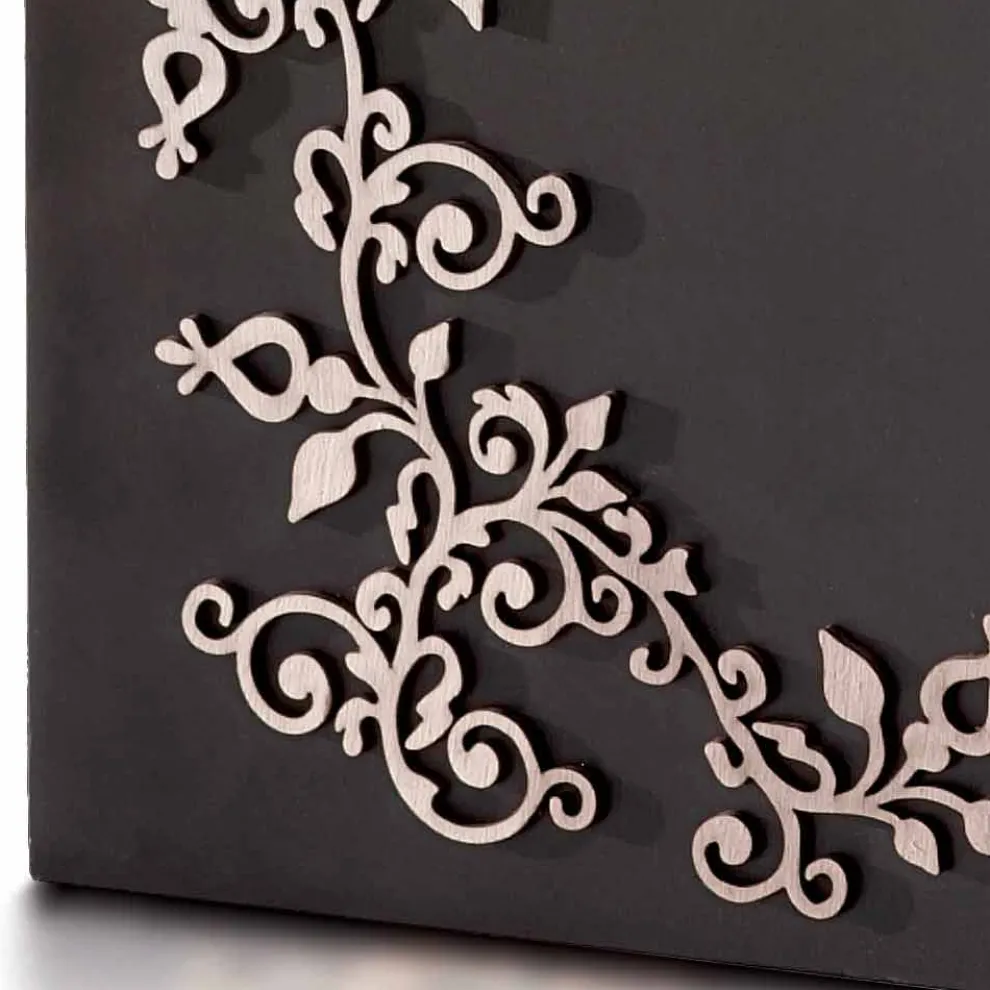 Moderner, eleganter, rechteckiger Schirmständer aus verziertem Holz - Dekoro