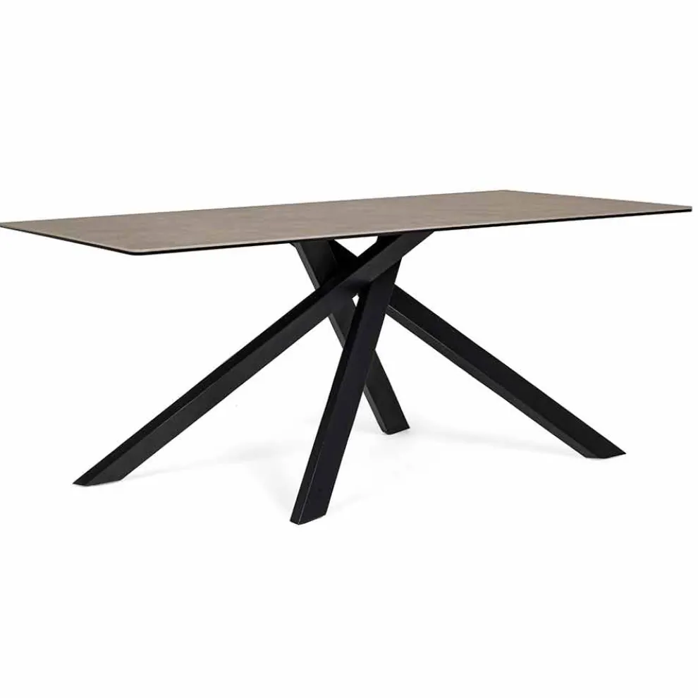 Moderner Esstisch mit Keramik- und Glasplatte Homemotion - Ringo