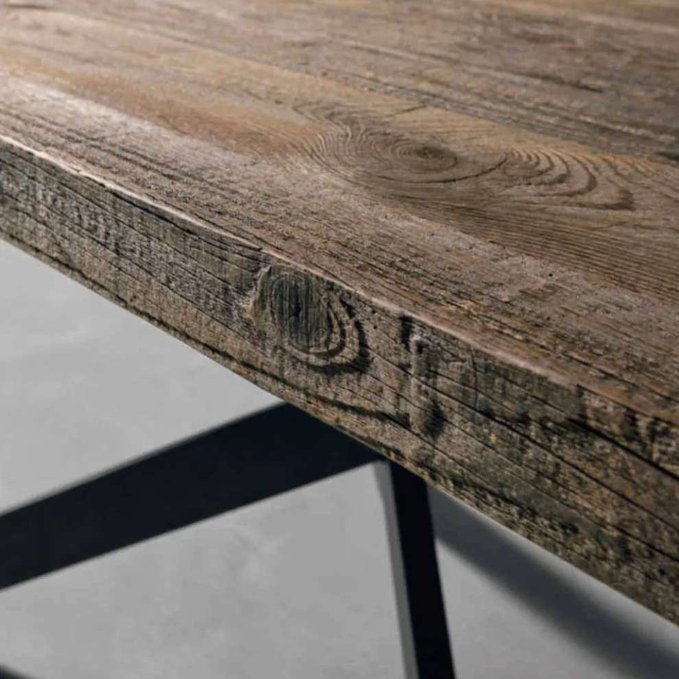 Moderner Esstisch aus Massivholz made in Italy, Oncino