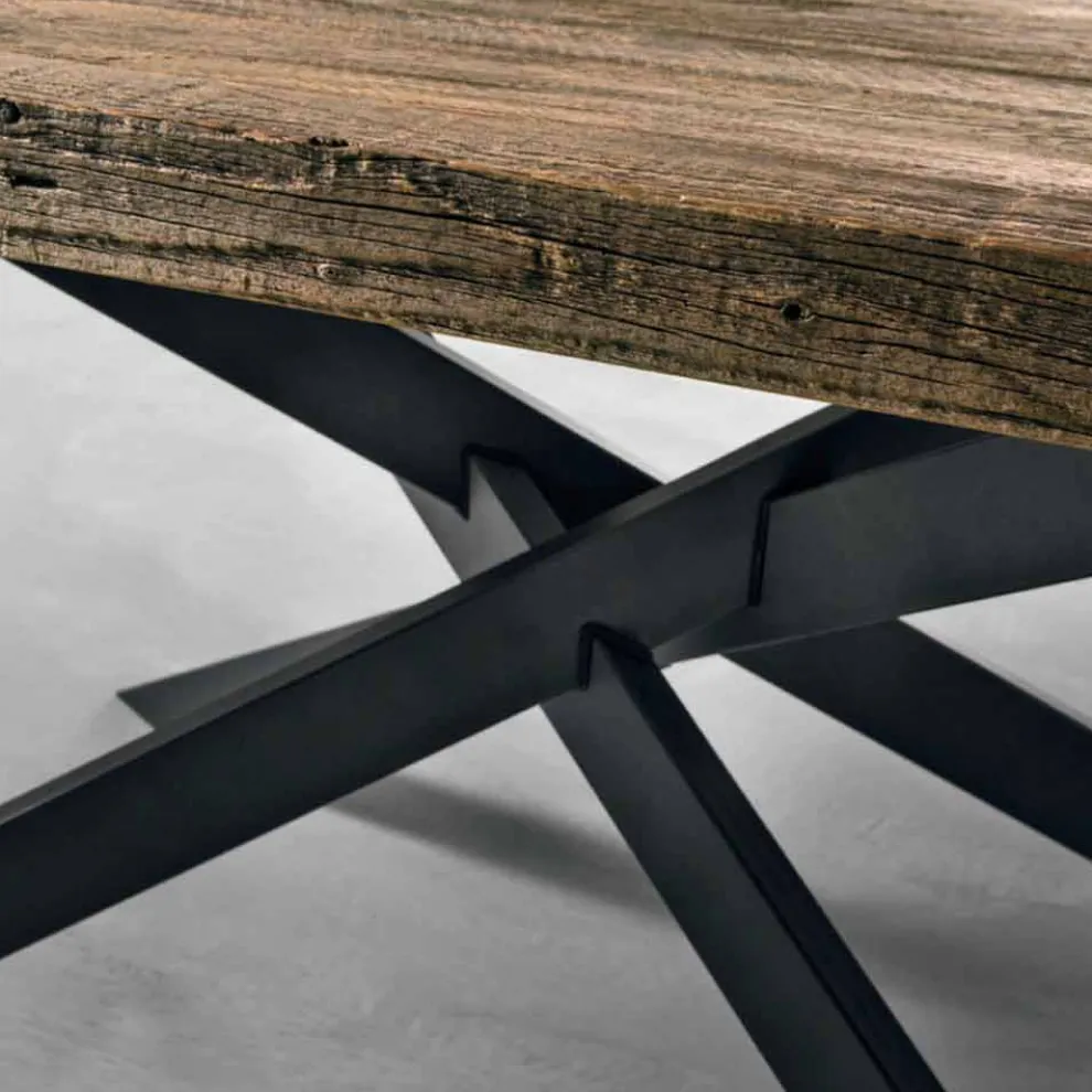 Moderner Esstisch aus Massivholz made in Italy, Oncino