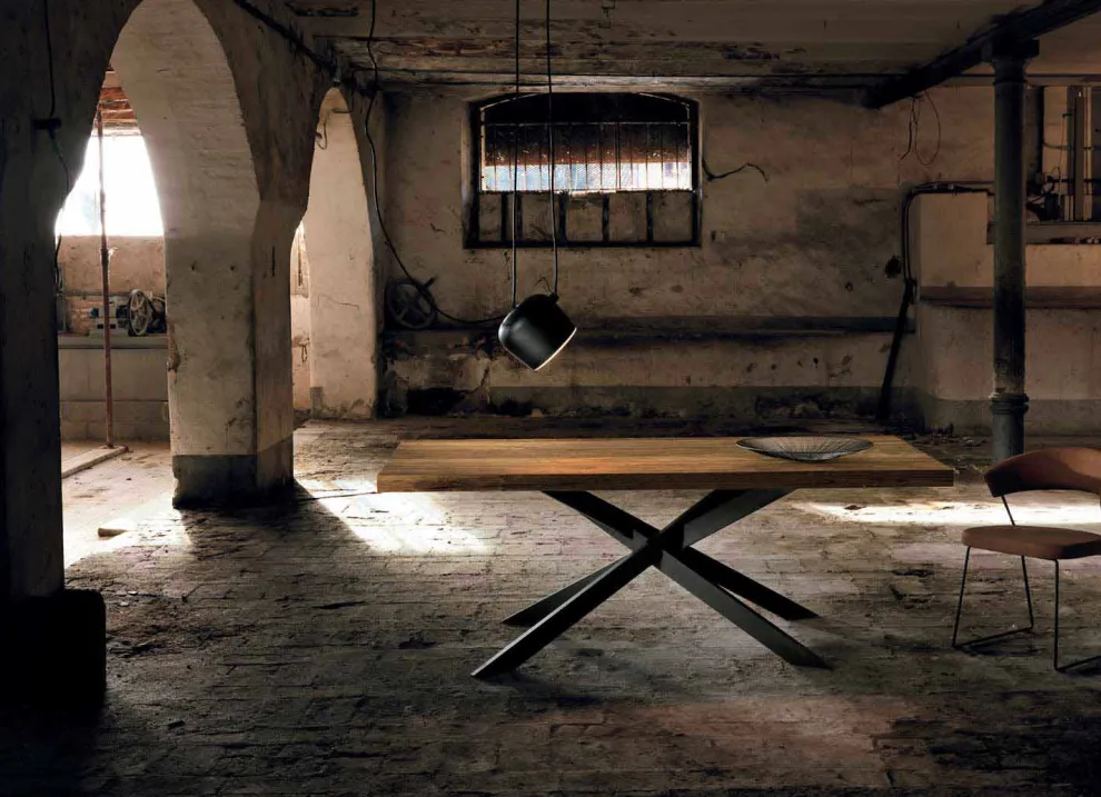 Moderner Esstisch aus Massivholz made in Italy, Oncino