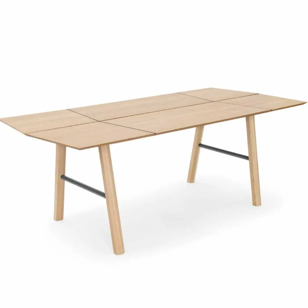 Moderner Esstisch aus Eschenholz mit schwarzen oder goldenen Details - Andria