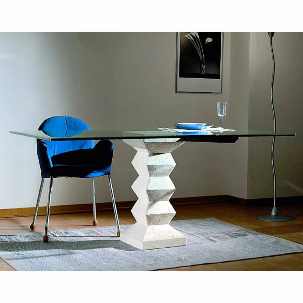 Moderner Esstisch aus Stein und Kristall in modernem Design Bacco