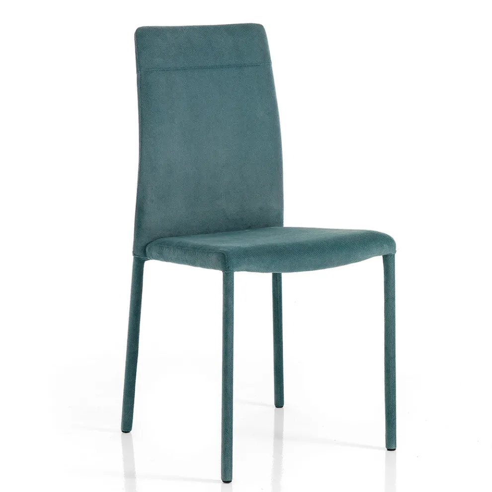 Moderner Esszimmerstuhl aus Stoff, hergestellt in Italien, Porzia