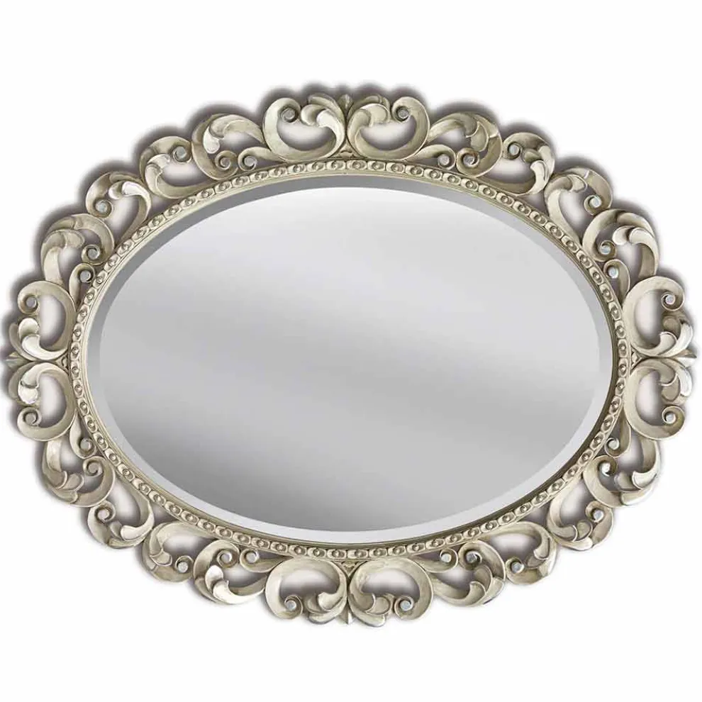 Moderner handgemachter Gelotonholz-Wandspiegel hergestellt in Italien Dario