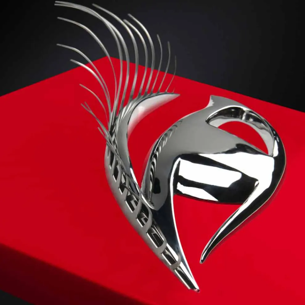 Moderner handwerklicher Rahmen aus Holz, Stahl und Harz Made in Italy - Eye