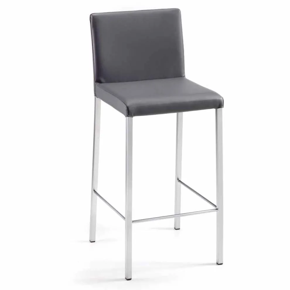 Moderner Hocker aus Kunstleder, H.94 cm Alwyn, vollständig in Italien hergestellt