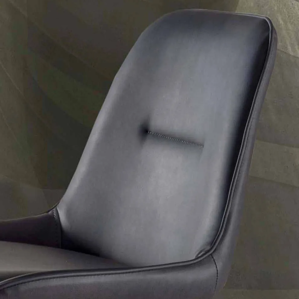 Moderner Hocker mit Sitzfläche aus Kunstleder H 65 cm - Ines