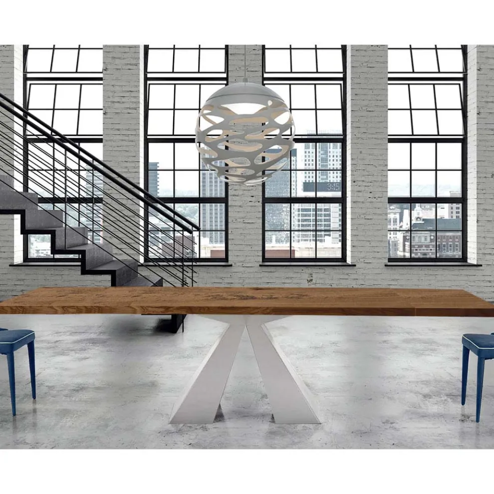 Moderner Holztisch, ausziehbar bis 300 cm, hergestellt in Italien – Dalmatiner