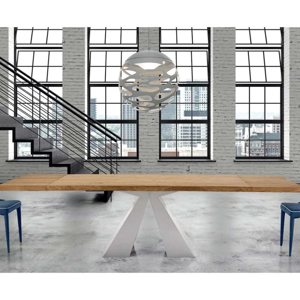 Moderner Holztisch, ausziehbar bis 300 cm, hergestellt in Italien – Dalmatiner